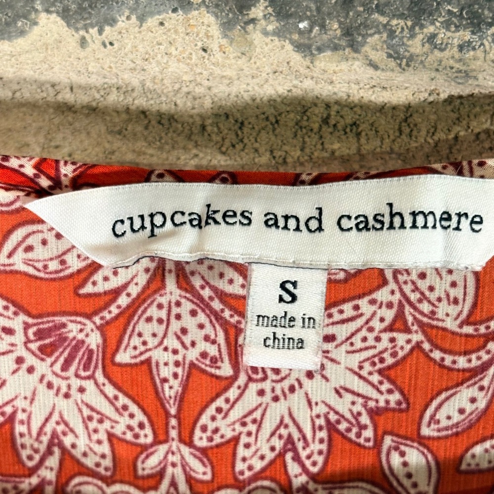 Cupcakes & Cashmere Red Floral Mini Dress Keyhole Tie Women's Small Cottagecore‎ - Picture 4 of 9